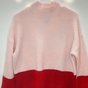 Red and Pink Mock Neck Sweater!